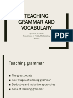 Teaching Grammar and Vocabulary: Lynnette Richards Foundations in TESOL Methodology Week 4