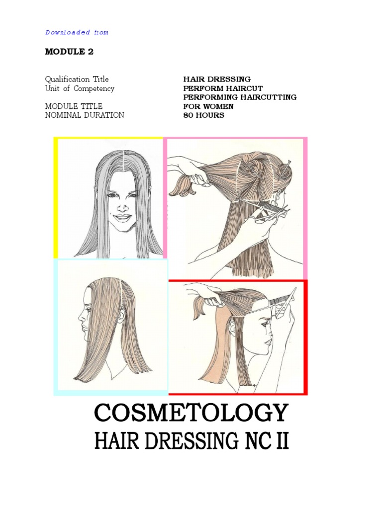 Women's Haircutting Techniques Module | PDF | Sterilization ...