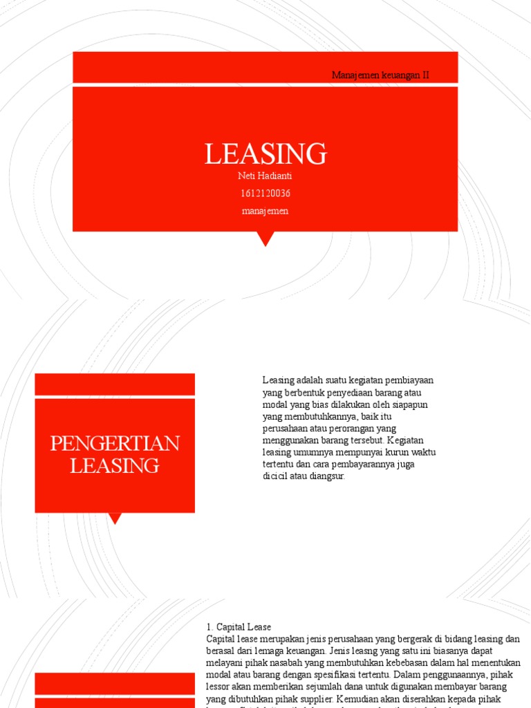 Jenis dan Manfaat Leasing dalam Keuangan | PDF | Bisnis