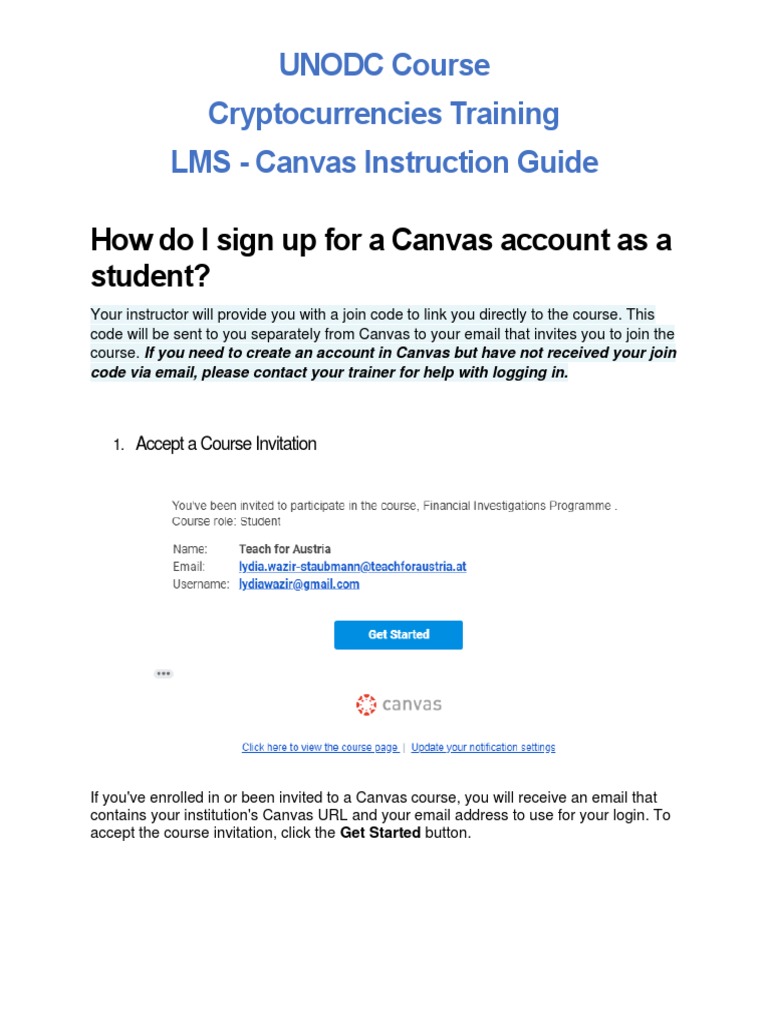 Canvas Course Guide for Students | PDF | Quiz | Login