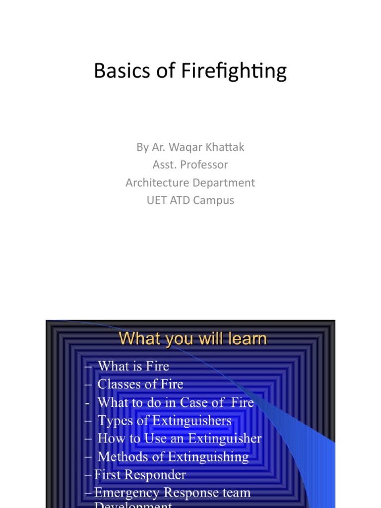 Basics of Fire Fighting | PDF | Fire Sprinkler System | Active Fire ...