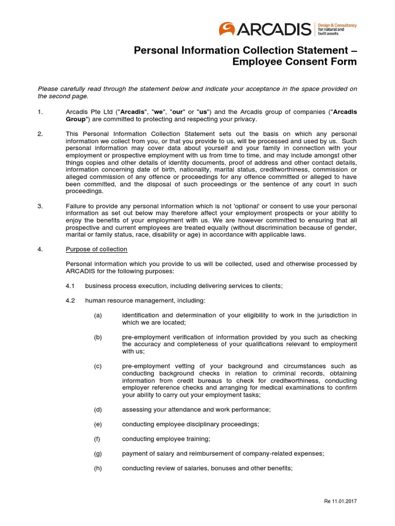 PDPA Consent Form (APL) PDF Employment Background Check
