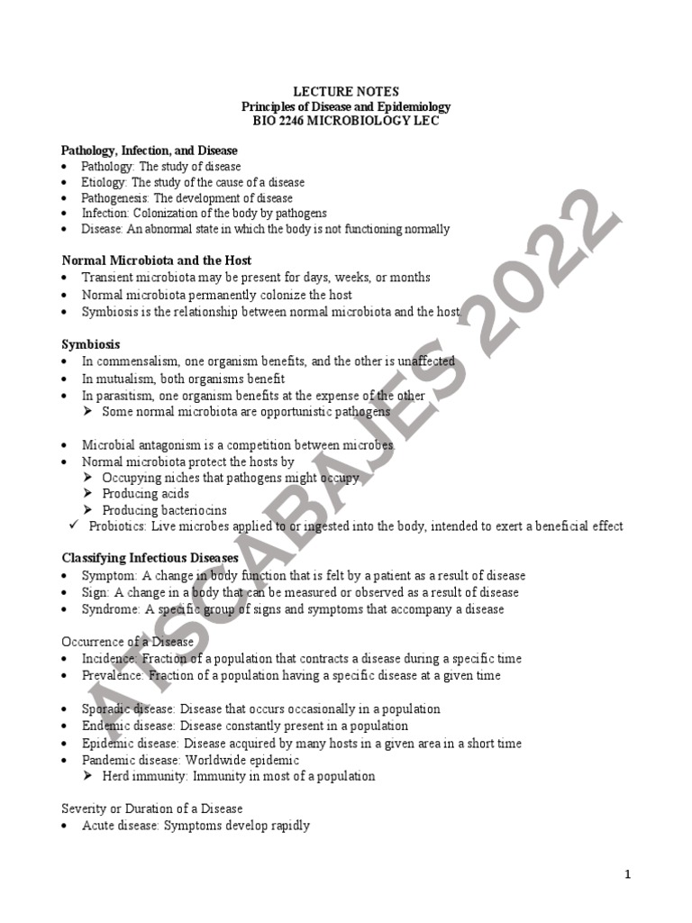 Infectious Diseases Lecture Notes | PDF | Infection | Environmental ...