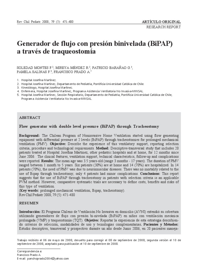 BIPAP Por Traqueostomia | PDF | Respiratory System | Medicine