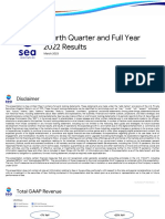 Sea Fourth Quarter and Full Year 2022 Results Deck