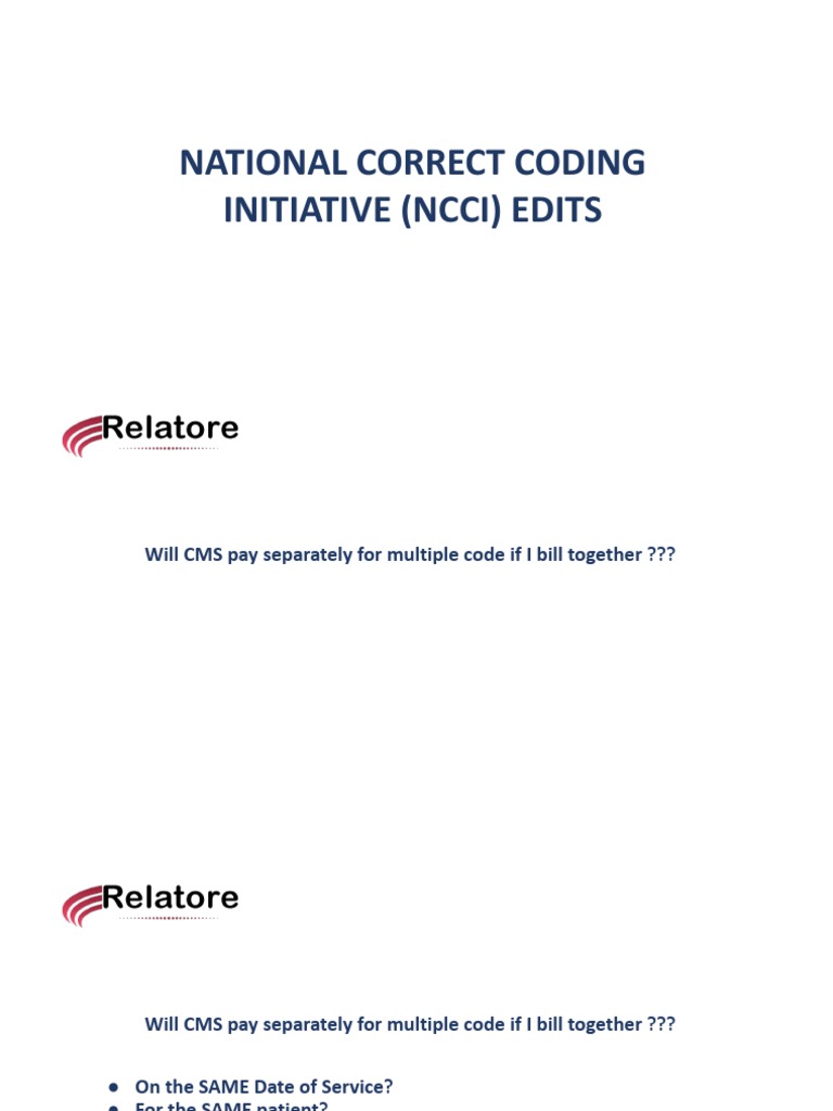 NCCI Edits PDF Download Free PDF Diseases And Disorders Medicine