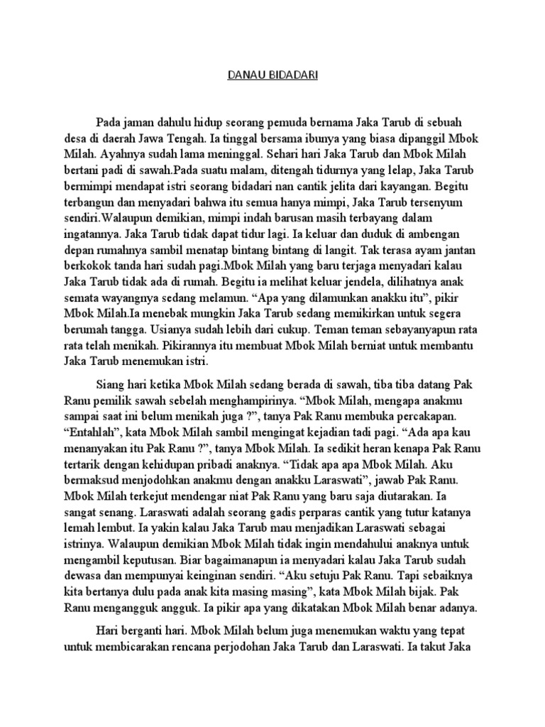 Pemuda Dayak Berhadapan dengan Bidadari di Danau Lait