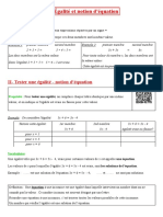 Cours Chapitre 17 Egalite Et Notions D Equations