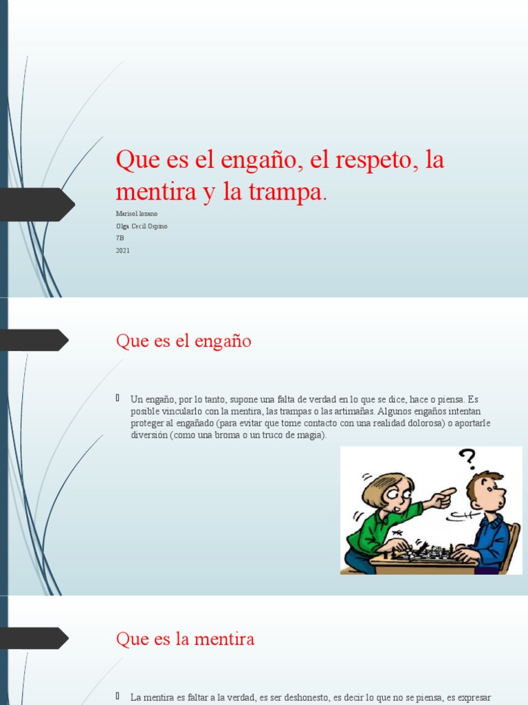 Que Es El Engaño, El Respeto | PDF | Crecimiento personal y profesional