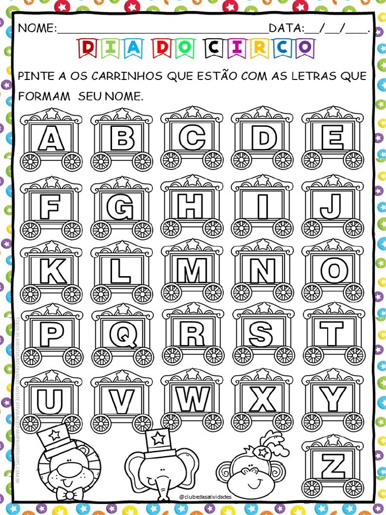 Atividades Dia Do Circo 1ºano Pdf