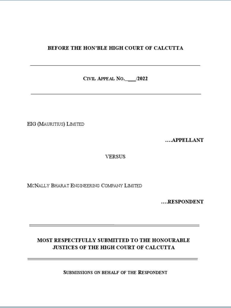 EIG Mauritius Limited Vs McNally Bharat Engineering Company LTD PDF