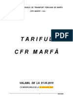Tarif CFR Marfa Cu Modificari de La 20 Ianuarie 2022 PDF