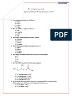 Test On Organic Compounds - Student