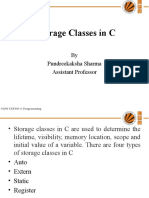 Storage Classes in C: by Pundreekaksha Sharma Assistant Professor
