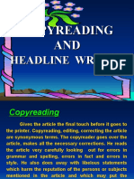 Copyreading and Headline - 100514