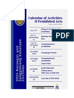 Calendar of Activities Sangunian NG Kabataan