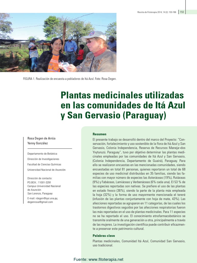 Plantas medicinales en Itá Azul y San Gervasio | PDF | Botánica | Plantas
