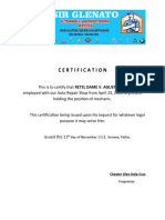 Certification: Day of November 2021, Gerona, Tarlac