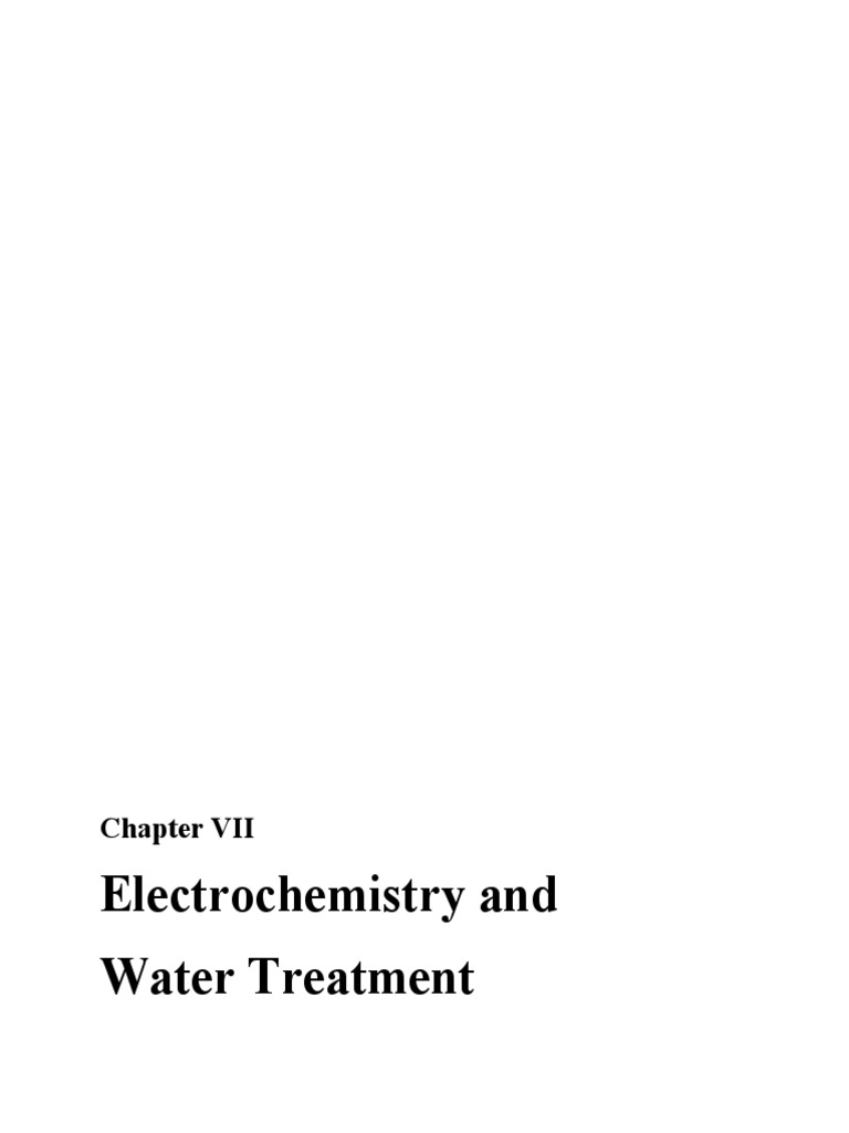 Electrochemistry and Water Treatment PDF Electrochemistry Redox