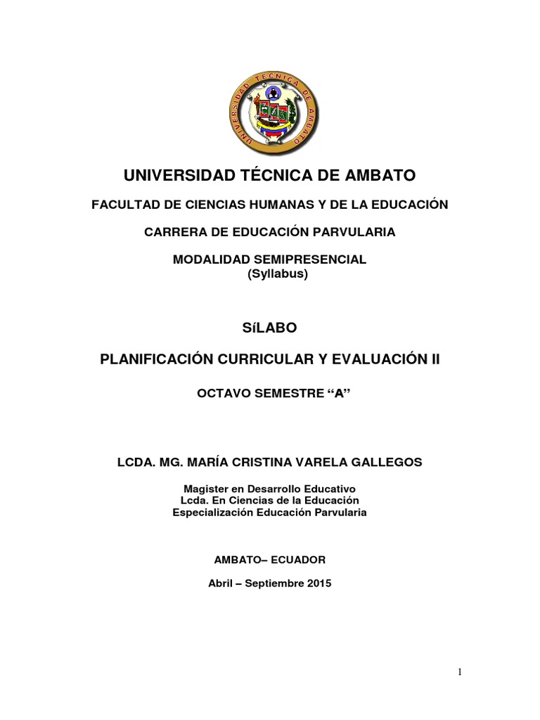 Planificacin Curricular II P | PDF | Plan de estudios | Evaluación