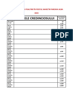 Rânduiala citirii Psaltirii în Postul Mare în Parohia Alba