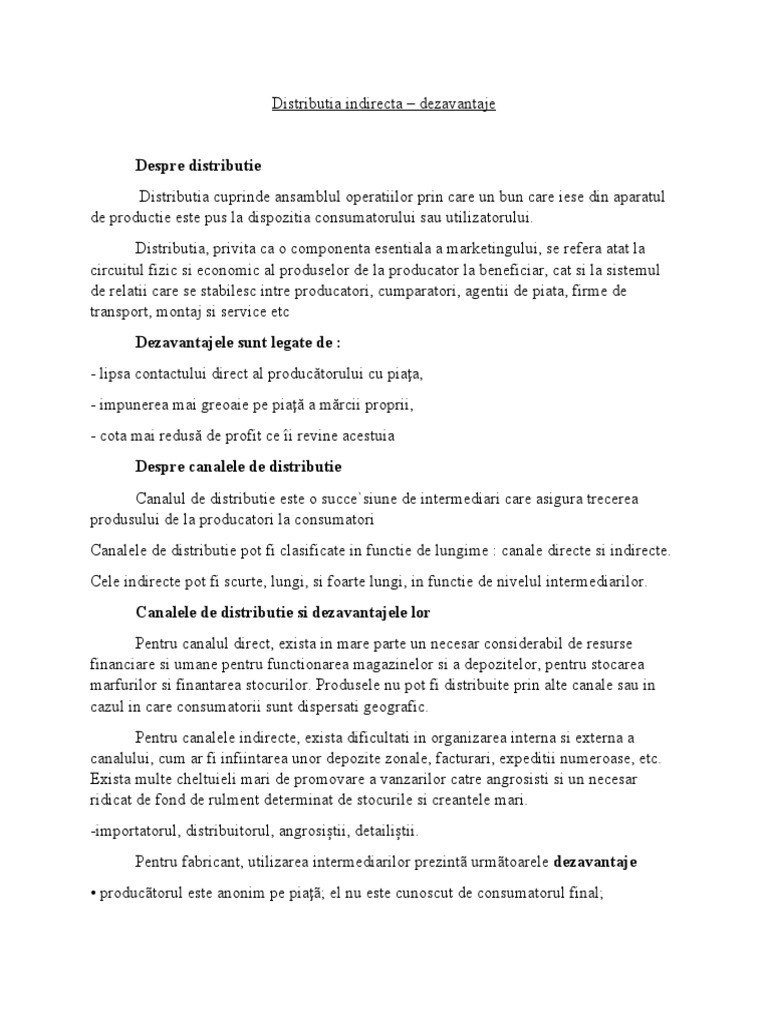 Distributia Indirecta | PDF