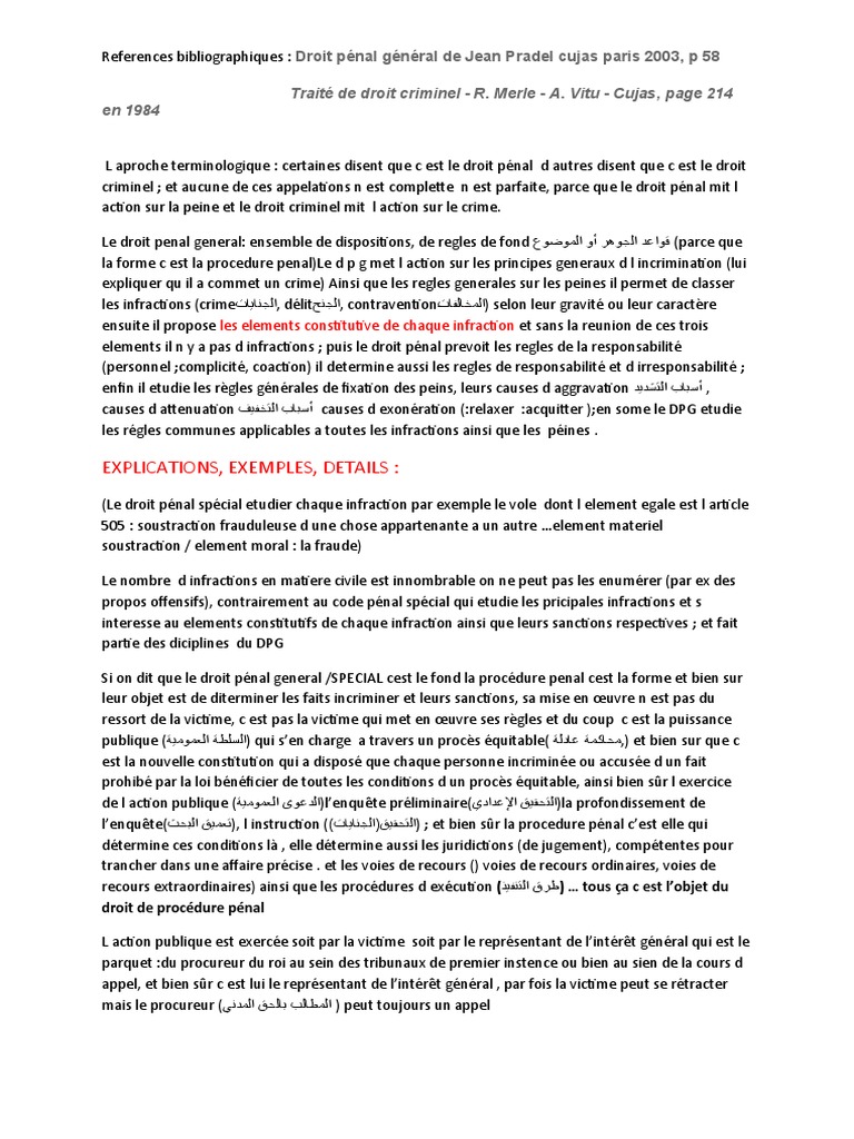 Droit pénal général et criminel | PDF | Loi criminelle | Crimes