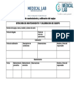 5.5.4 Bitácora de Mantenimiento y Calibración de Equipo