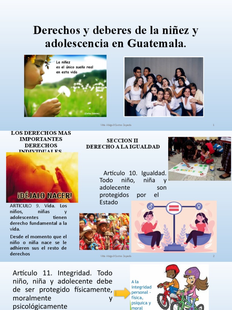 Derechos y Deberes de La Niñez y Adolescencia en Guatemala PDF