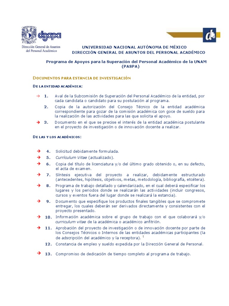 Documentación PASPA UNAM | PDF