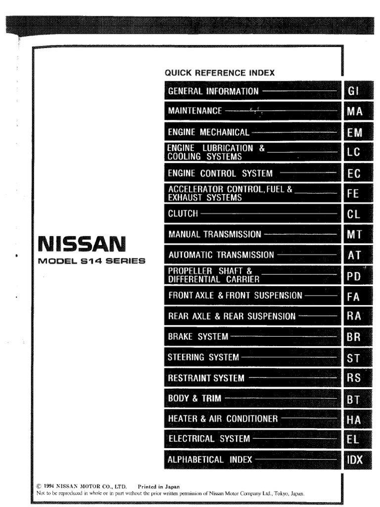 S14 SR20 Service Manual | PDF