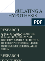 Formulating A Hypothesis