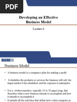Lecture 6 - Dev an Effective business model.ppt
