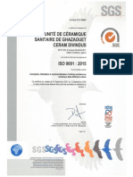 Certificat ISO 9001 - CERAM Ghazaouet