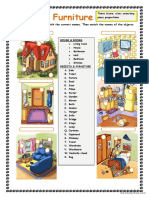 House & Furniture - Prepositions of Place PDF