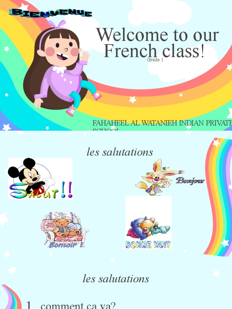 Grade 1 Les Salutations April Session 2 Pdf