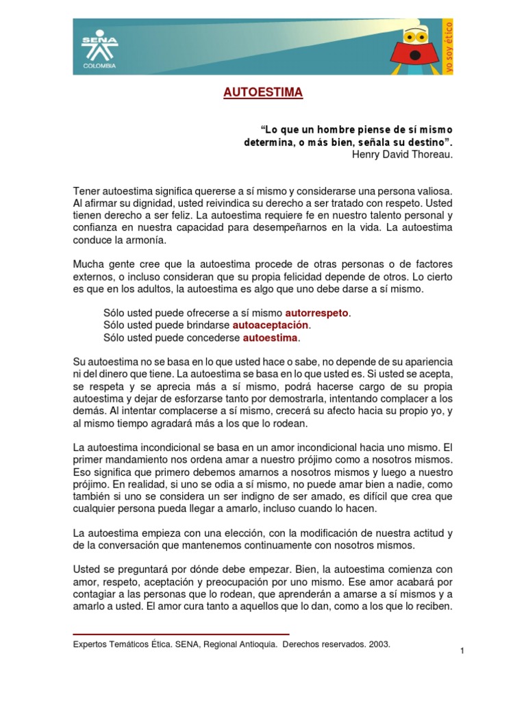 Fomentando la Autoestima y Autoconcepto | PDF | Autoestima | Valor
