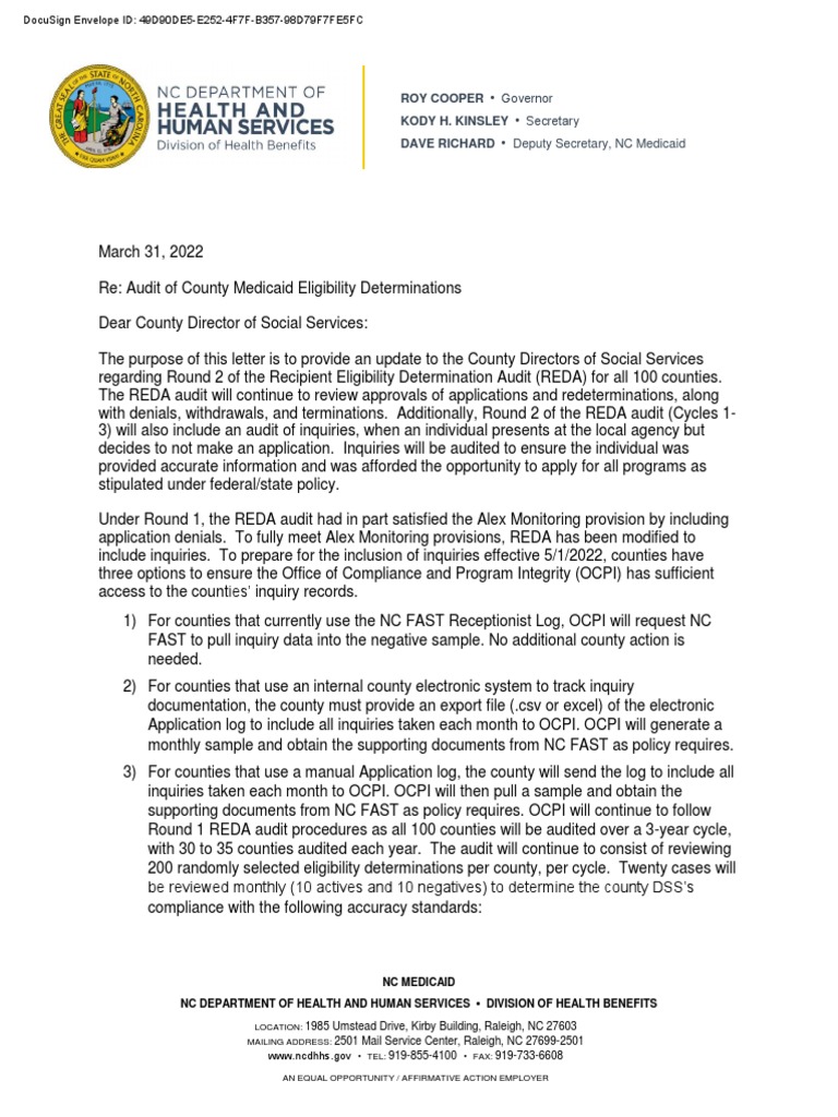 Recipient Eligibility Determination Audit (REDA) Round 2 | PDF | Audit ...