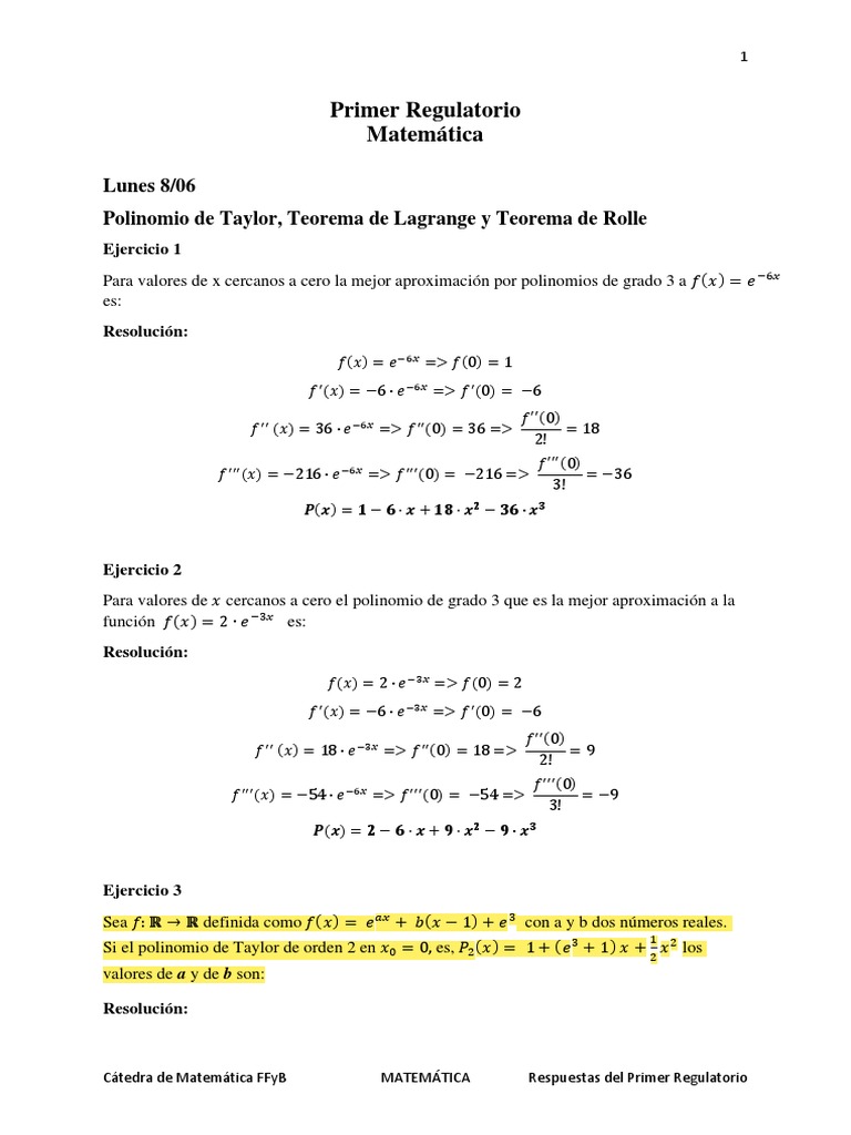 Respuestas Primer Regulatorio Matemática | PDF | Integral | Función ...