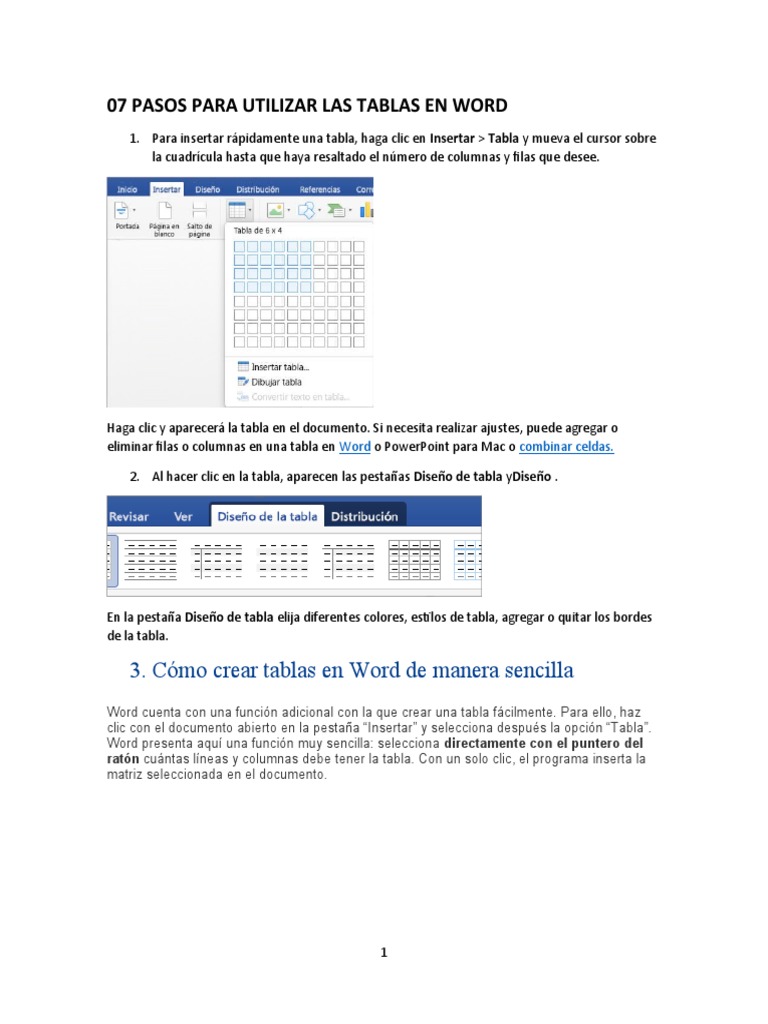 Siete pasos sencillos para crear y formatear tablas en Microsoft Word