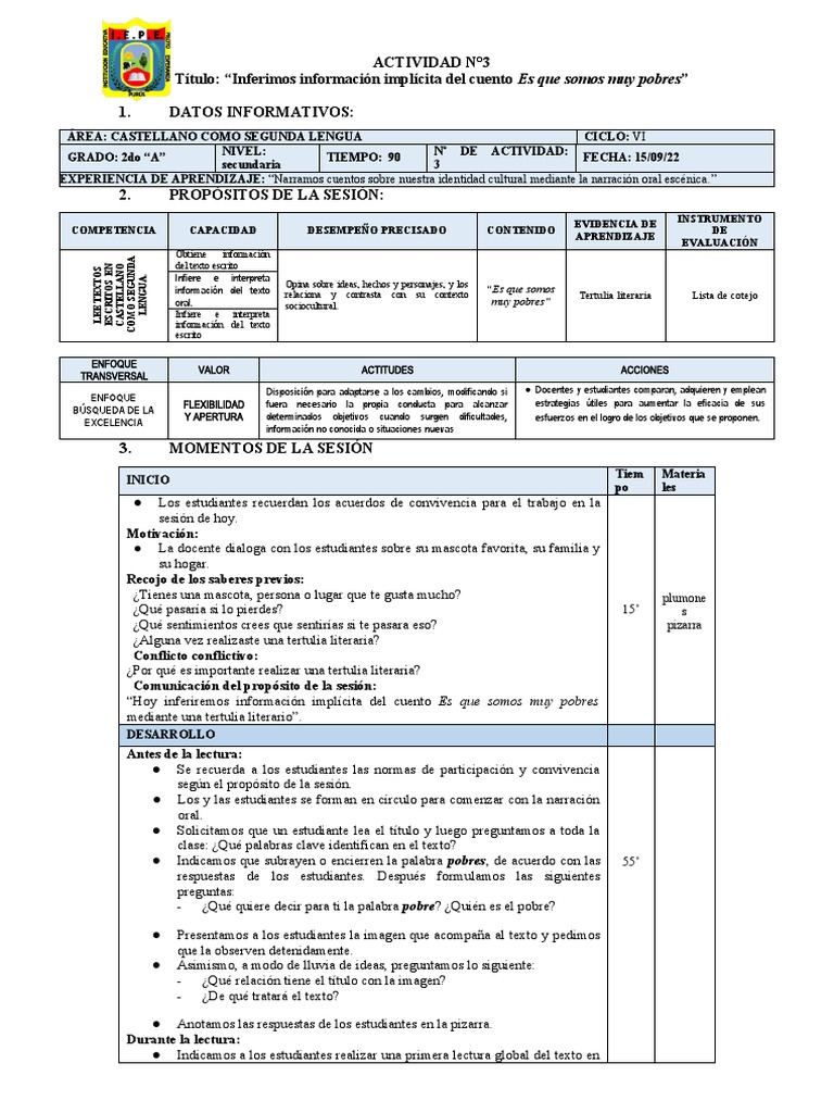 Actividad 3 Pdf Aprendizaje Evaluación