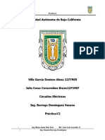 Universidad Autónoma de Baja California: Circuitos Electrónicos Práctica 2
