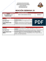 Plan de Clase Semana 23 Esc. Mexico. 2022-2023