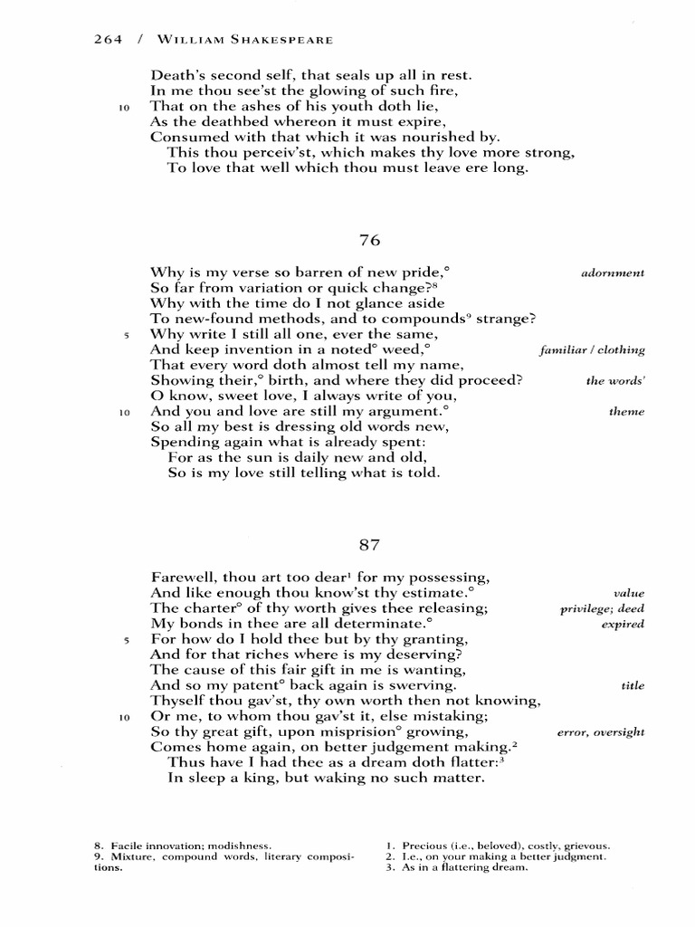 thesis for sonnet 76