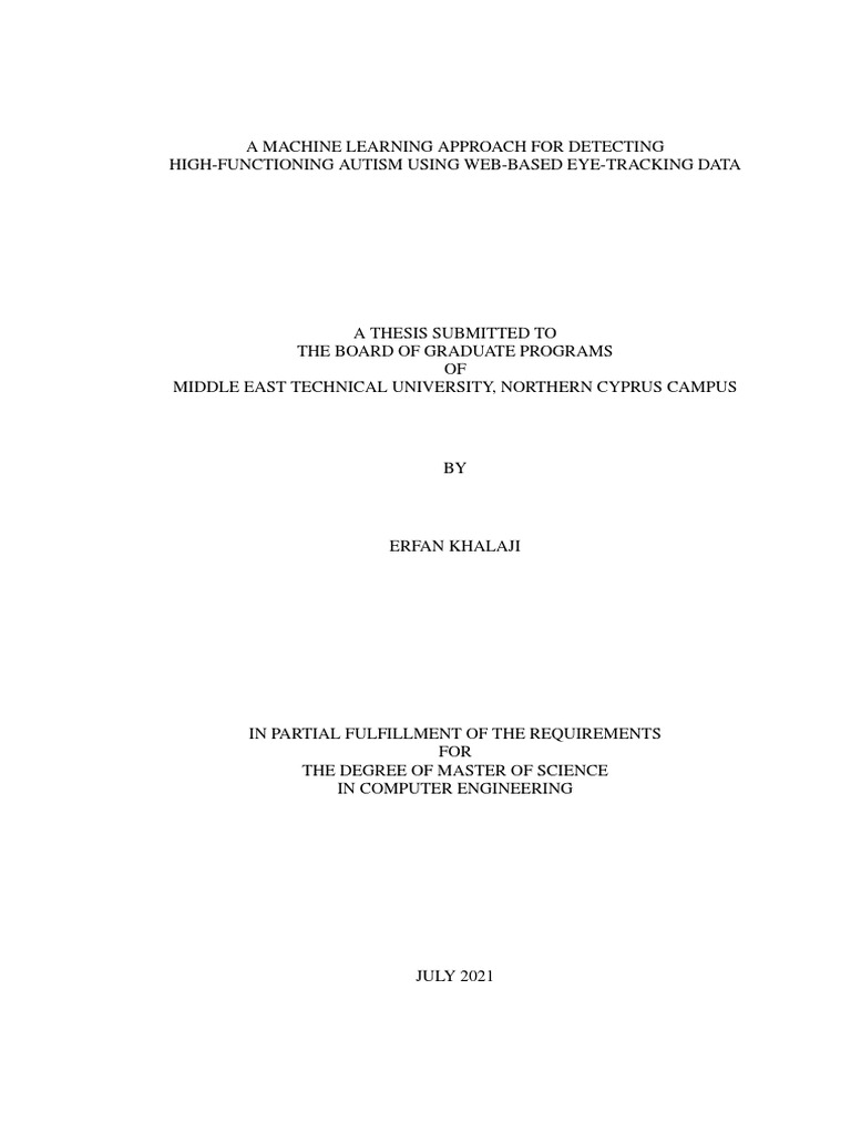 MSC - Thesis - Erfan Khalaji - OpenMETU | PDF | Autism Spectrum ...