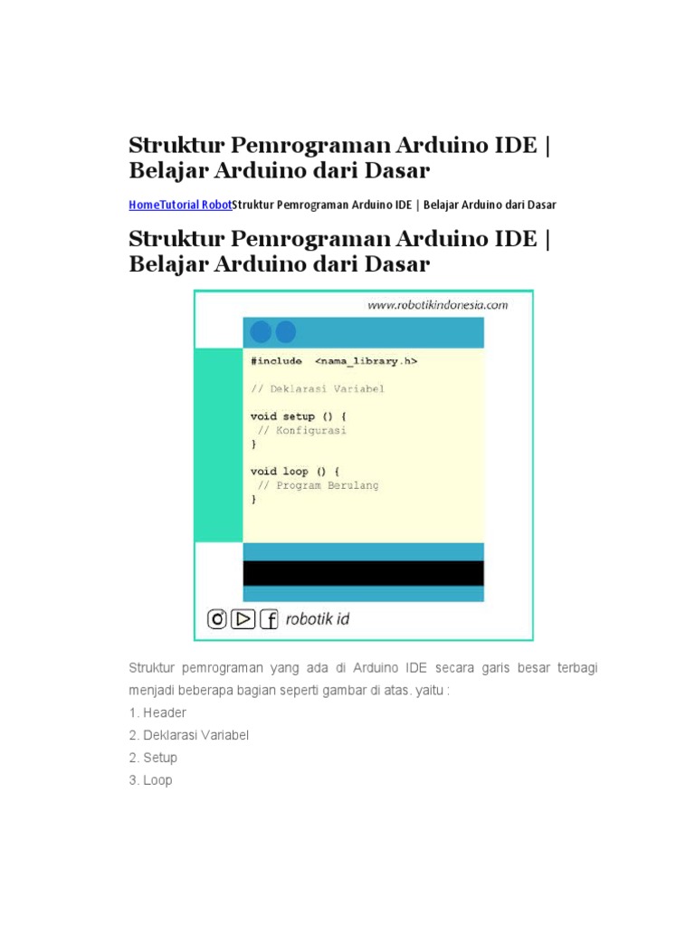 Struktur Pemrograman Arduino IDE | PDF