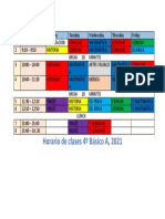 Horario 4° A 20201