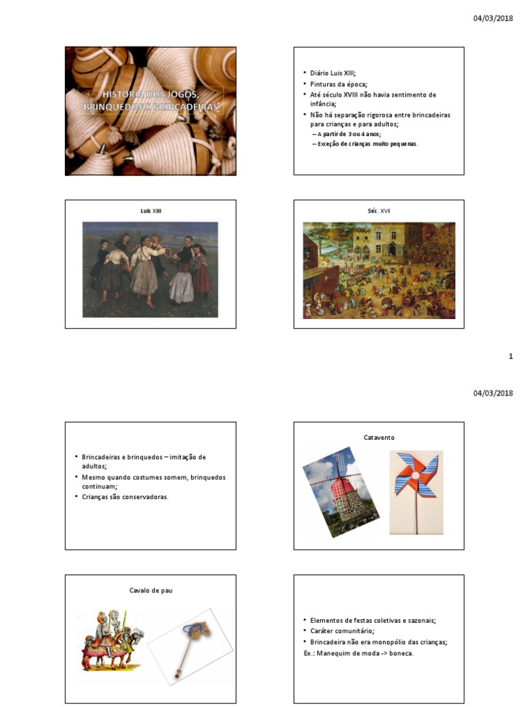 01 - História Dos Jogos, Brinquedos e Brincadeiras PDF | PDF ...