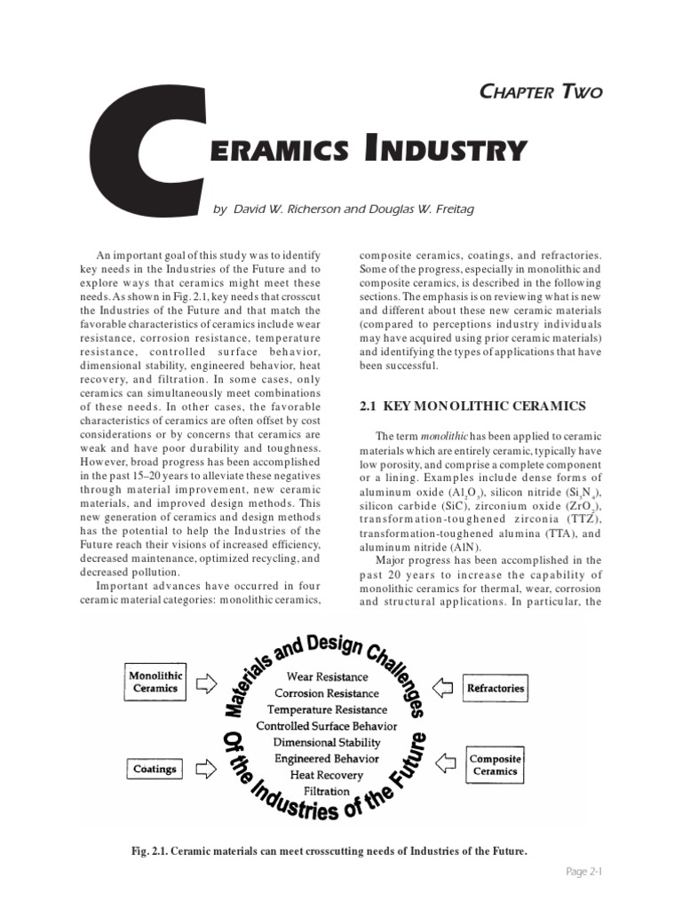 Ceramics Industry Chap 2 Richerson | PDF | Zirconium Dioxide | Ceramics