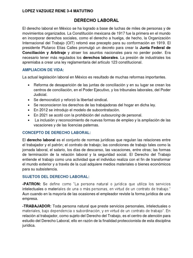 Derecho Laboral en México: Claves y Reformas | PDF | Derecho laboral ...